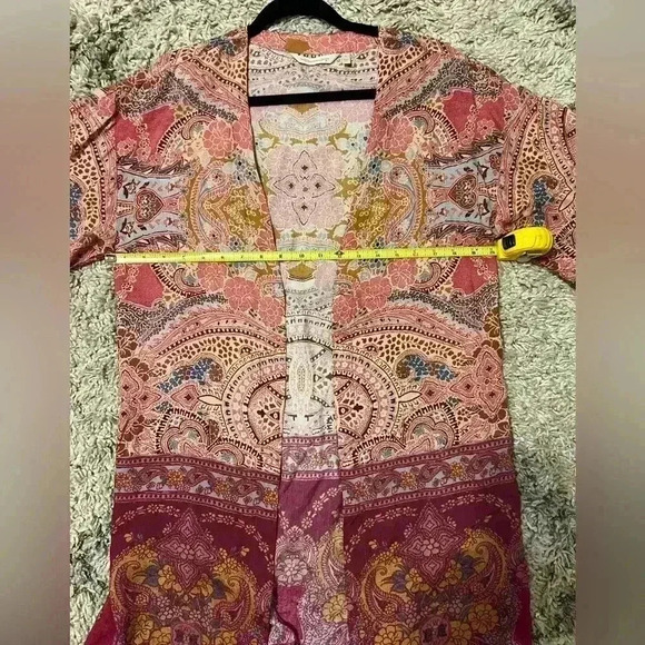 Soft surroundings multicolored floral boho open kimono size S (S138) - Picture 8 of 9